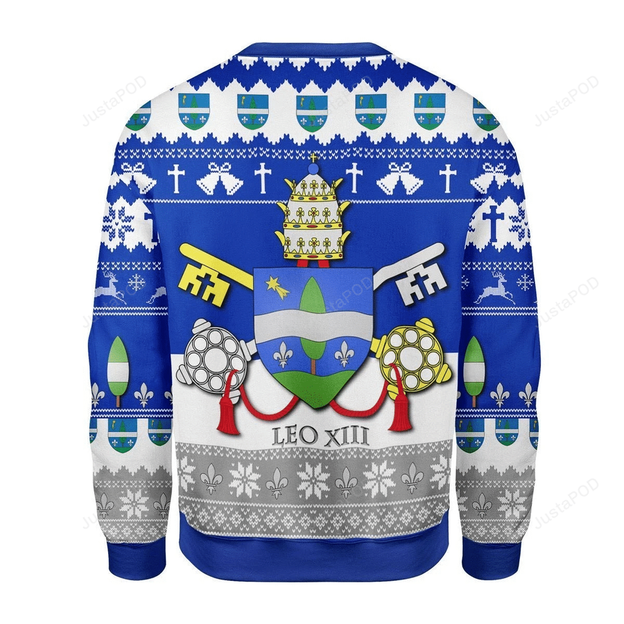 Pope Leo XIII Coat Of Arms Ugly Christmas Sweater All.png