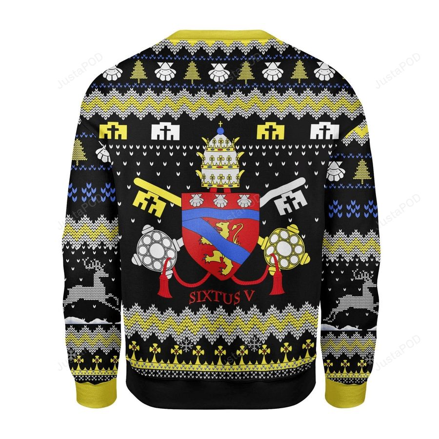 Pope Sixtus V Coat Of Arms Ugly Christmas Sweater All
