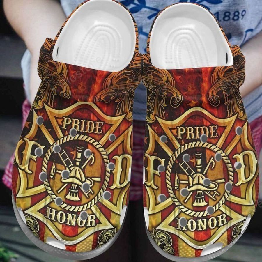 Pride Honor Fireman Shoes - Firefighter Crocs Clogs Gifts - Ff-Pride50