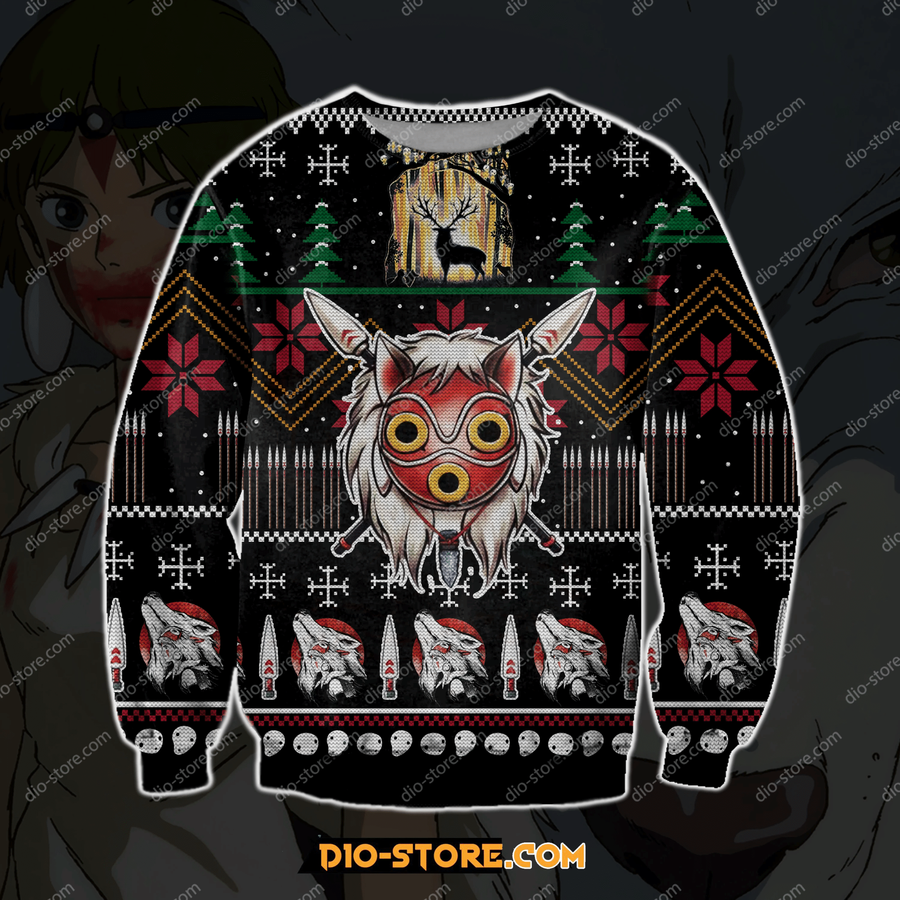 Princess Mononoke Ghibli Ugly Christmas Sweater All Over Print Sweatshirt.png