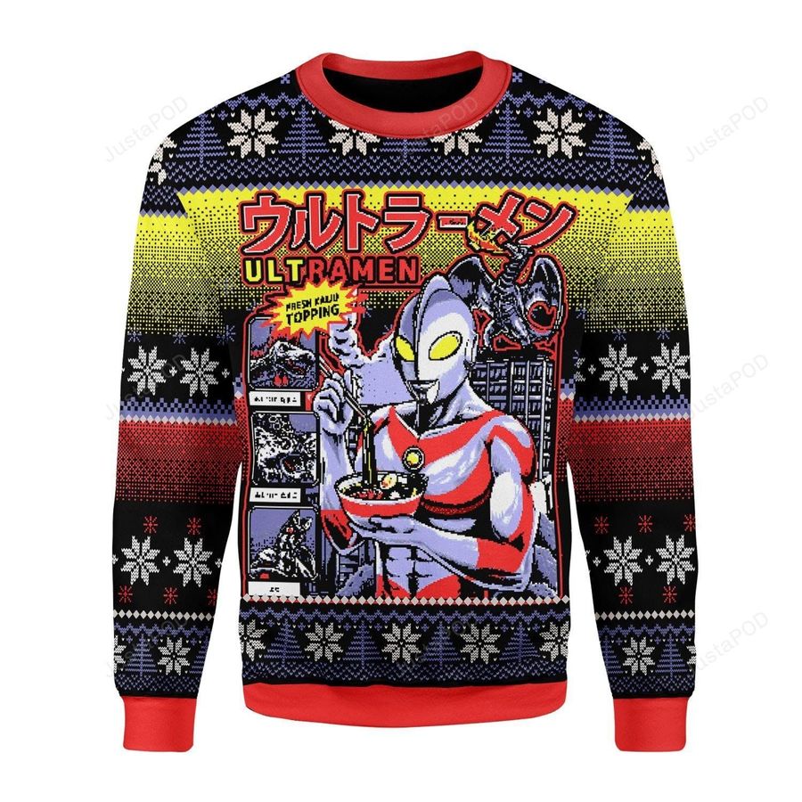 Printkay Unisex Christmas Sweater Ultramen Ugly Sweater Christmas Sweaters Hoodie