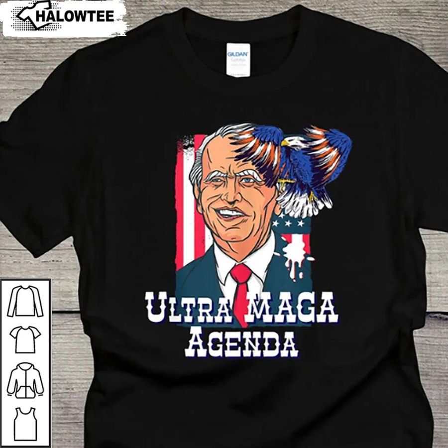 Proud Ultra Maga Agenda T-Shirt Biden Us Flag Awakened Patriot