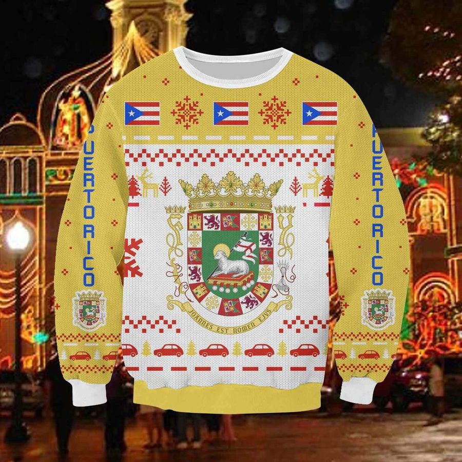 Puerto Rico 3D All Over Print Ugly Christmas Sweater Hoodie All Over Printed Cint10359, All Over Print, 3D Tshirt, Hoodie, Sweatshirt, Long Sleeve