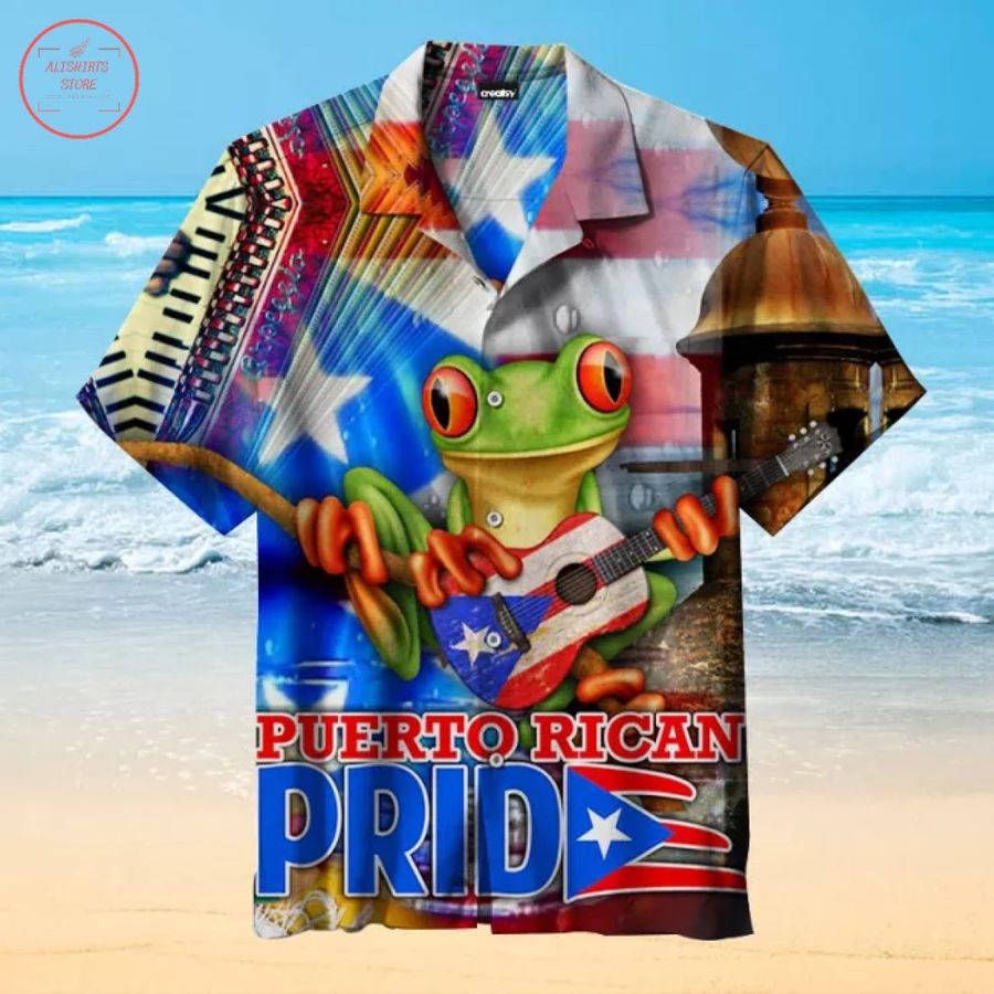 Puerto Rico Frog Flag Hawaiian Shirt