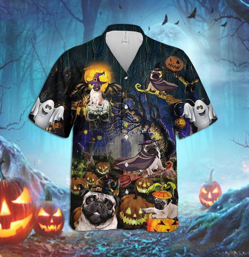 Pug Halloween Hawaiian Shirt