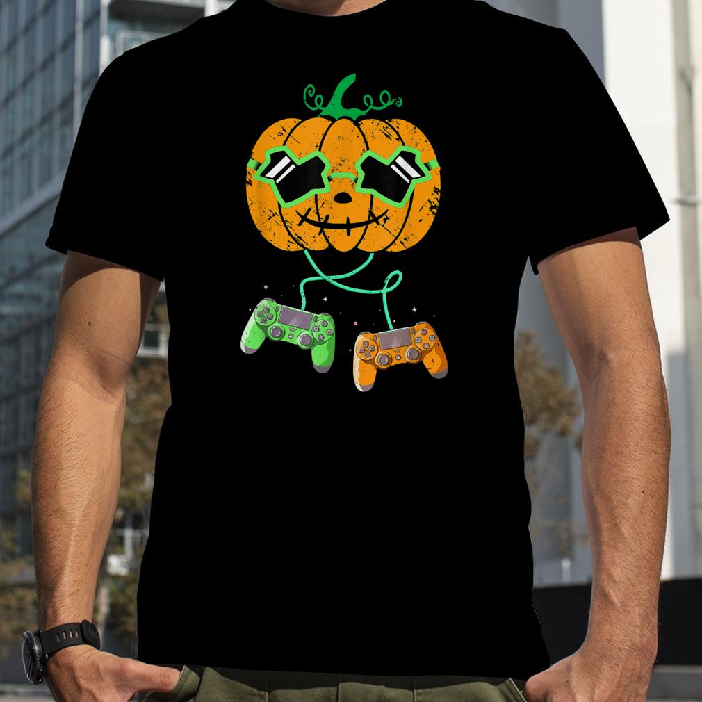 Pumpkin Halloween Jack O Lantern Gamer Boys Kids Halloween T Shirt