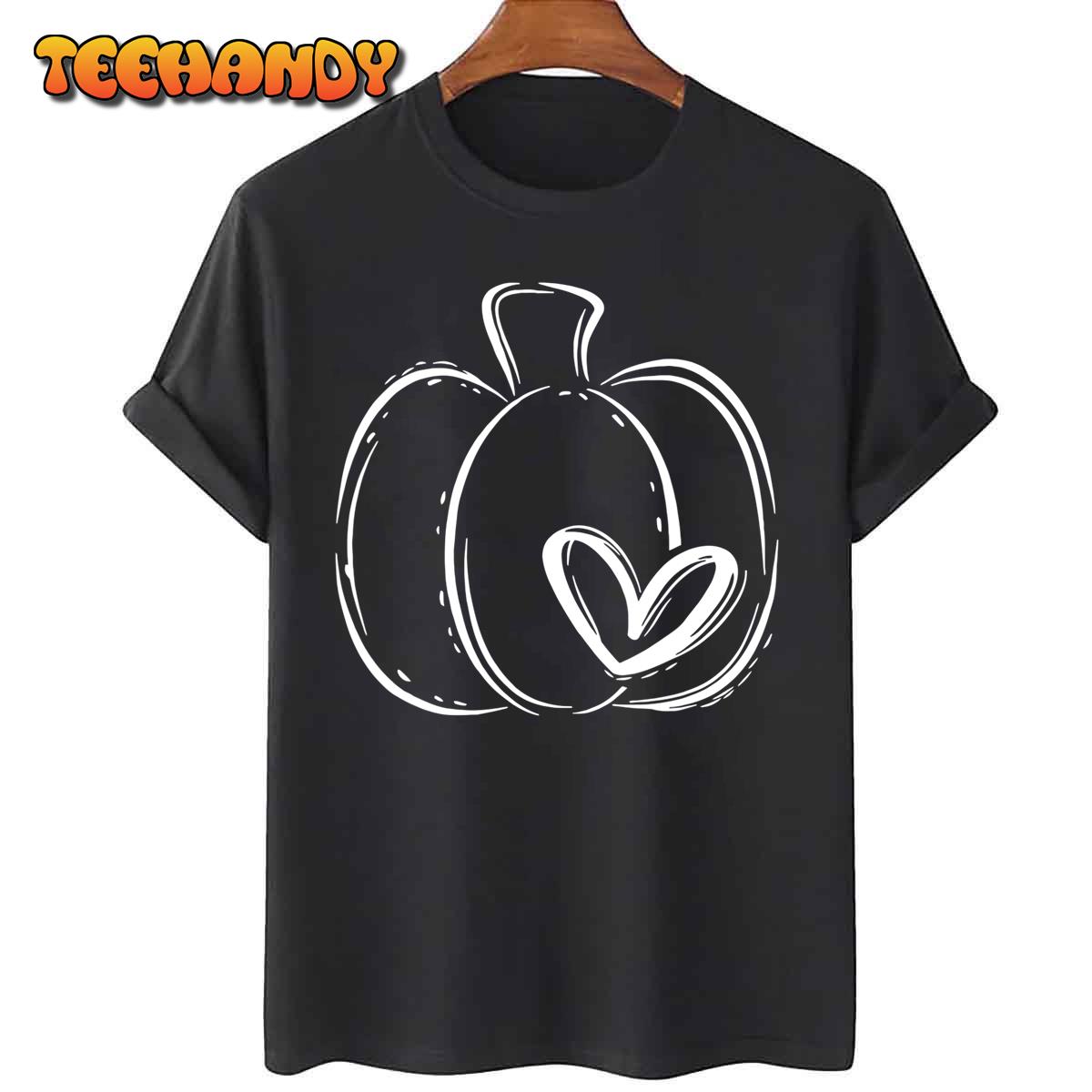 Pumpkin Leopard Print Thanksgiving Fall for Women Teen Girls T-Shirt