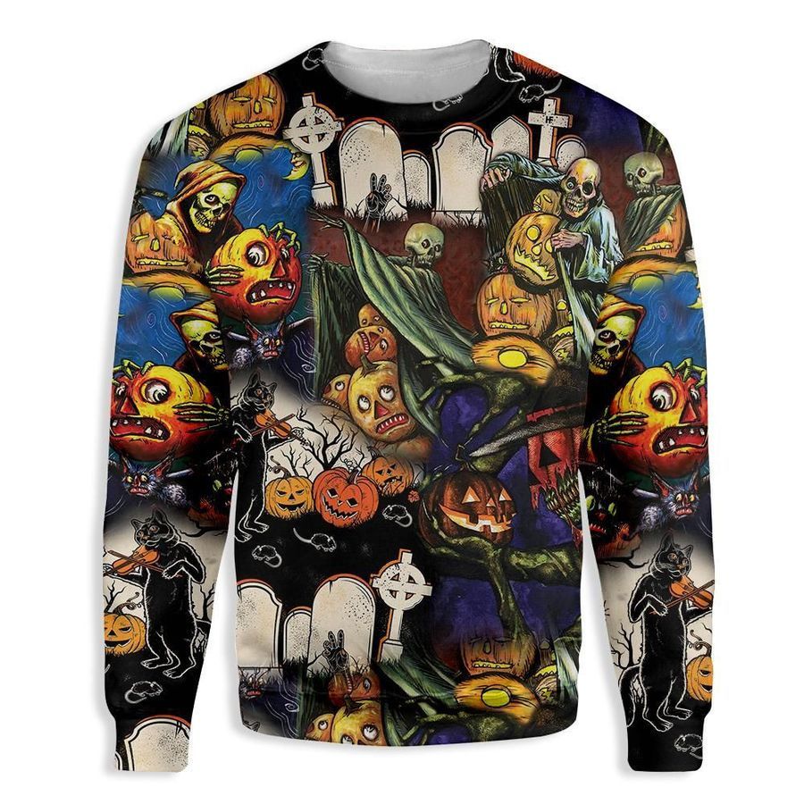 Pumpkin Night Is Coming Ugly Christmas Sweater All Over Print