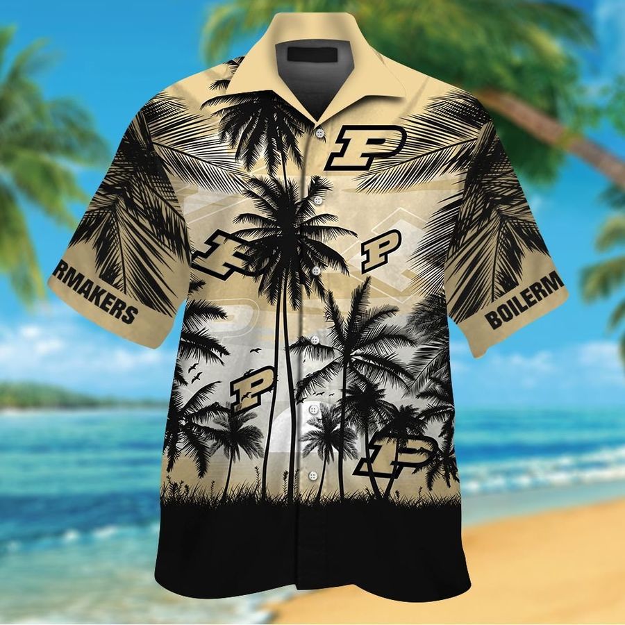 Purdue Boilermakers Tropical Short Sleeve Button Up Tropical Aloha Hawaiian Shirts For Men Women