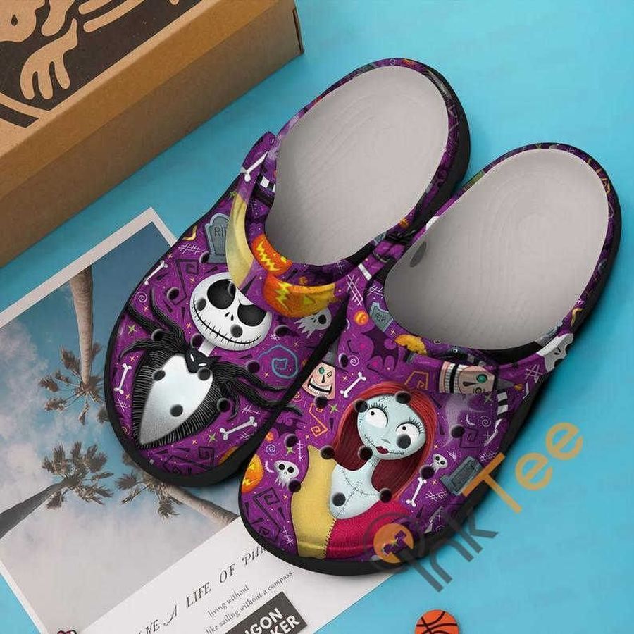 Purple Jack Skellington And Sally The Nightmare Before Christmas Movie Crocs Clog Shoes