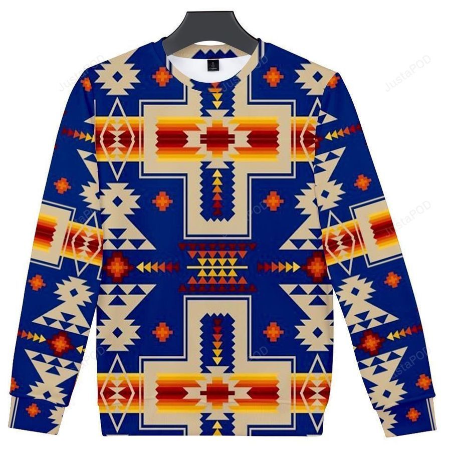Purple Native Tribes Pattern Native American Ugly Christmas Sweater All