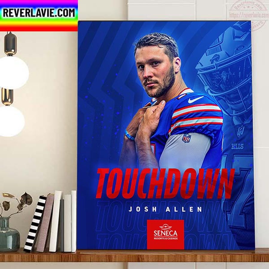 QB Josh Allen Touchdown Buffalo Bills NFL Home Decor Poster Canvas