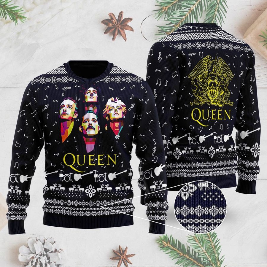 Queen Band Ugly Christmas Sweater All Over Print Sweatshirt Ugly