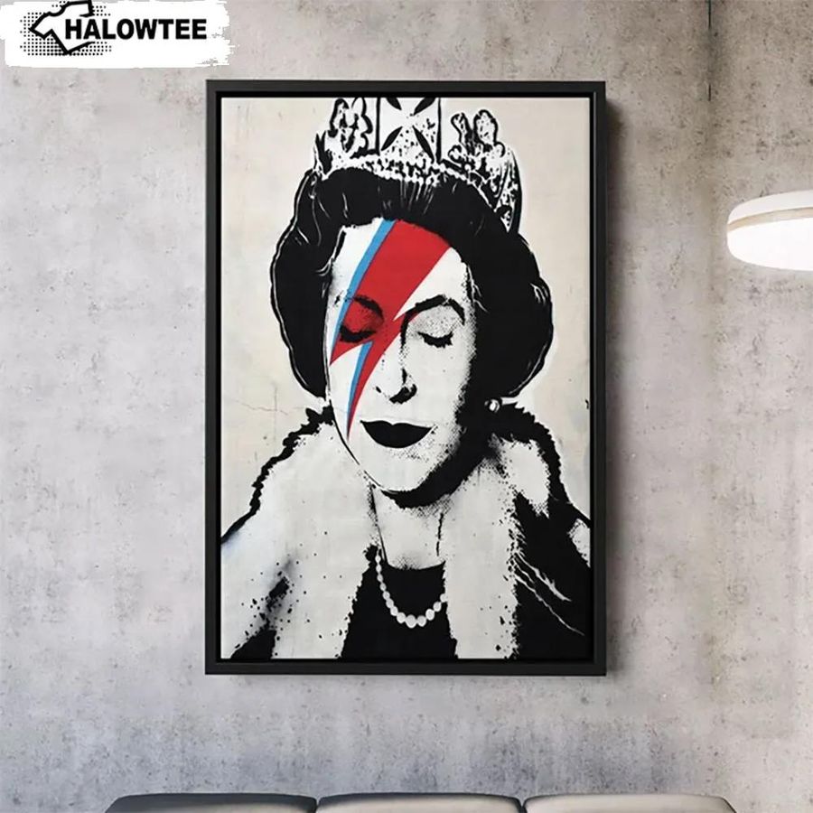 Queen Elizabeth Ii Banksy Poster Wall Art Home Decor