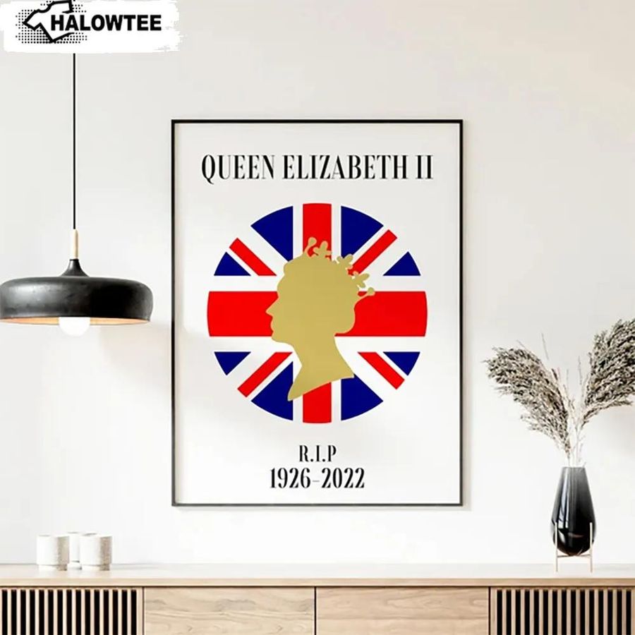 Queen Elizabeth Ii Rip Poster Rest In Peace Queen Of England Memorial Wall Art