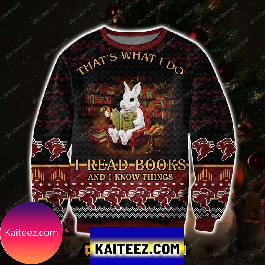 Rabbit That's What I Do 3d Print Christmas Ugly Sweater