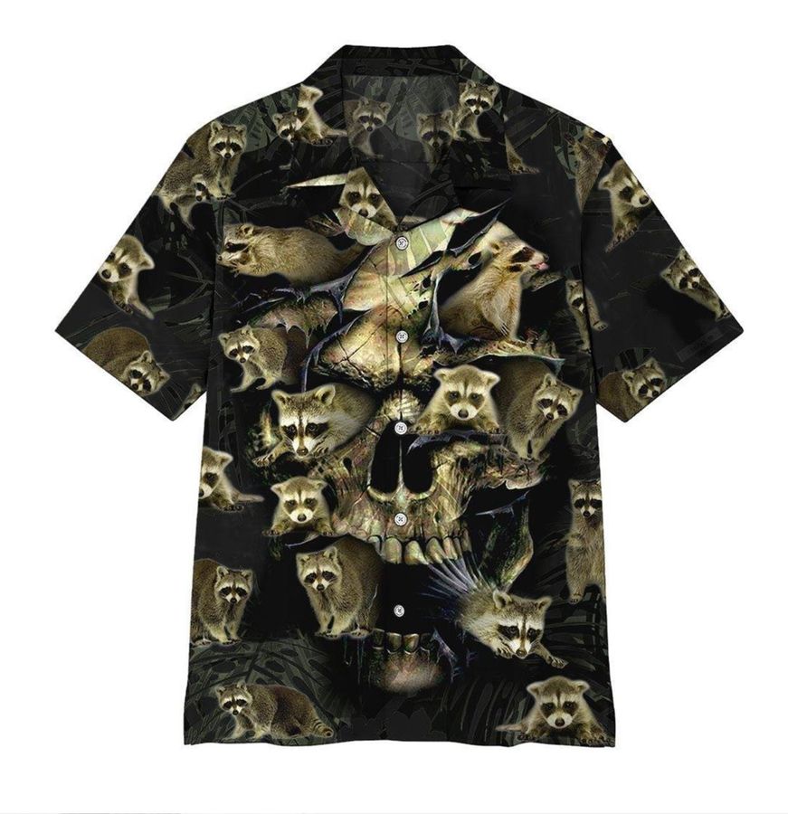 Raccoon Skull Hawaiian Shirt