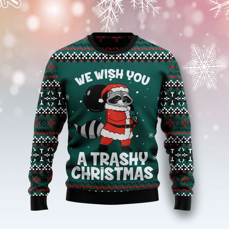 Raccoon Trashy Christmas Ugly Sweater - 633