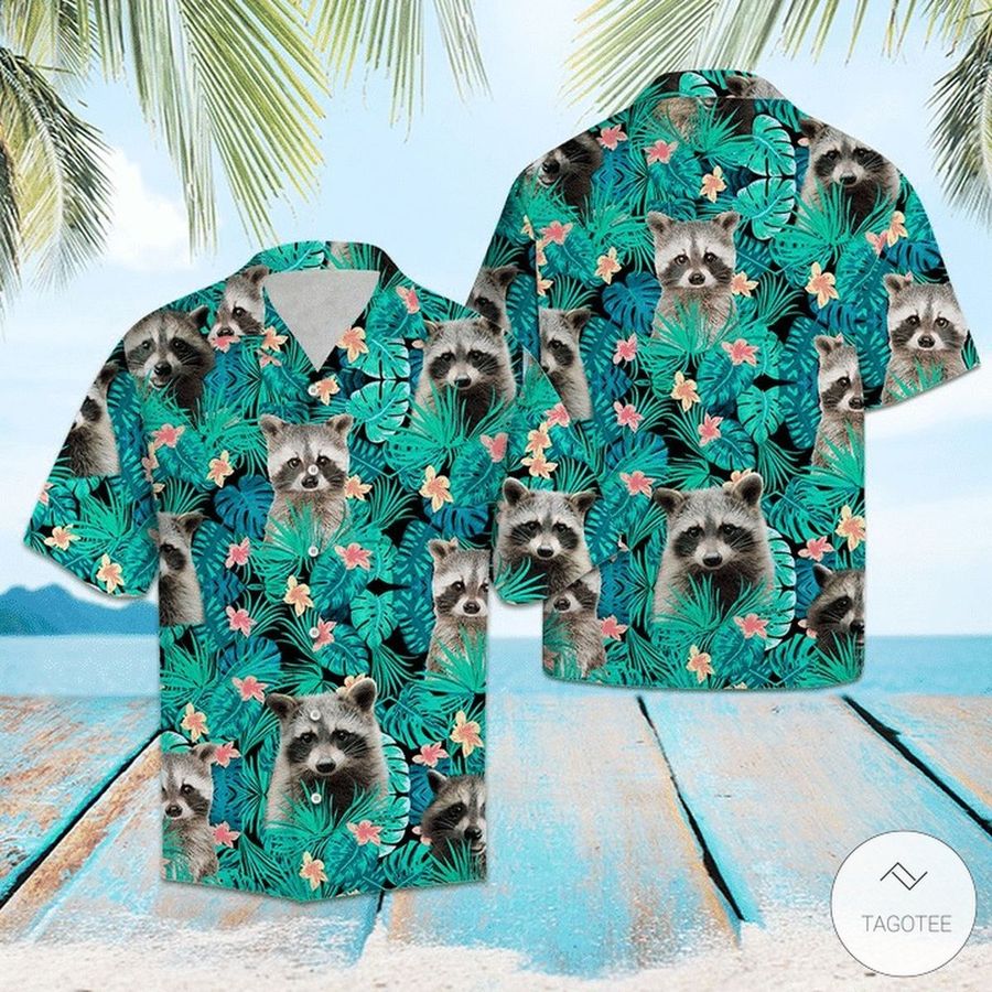 Raccoon Tropical Hawaiian Shirt