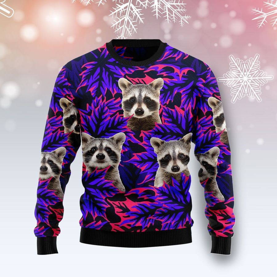 Raccoon Ugly Christmas Sweater All Over Print Sweatshirt Ugly Sweater