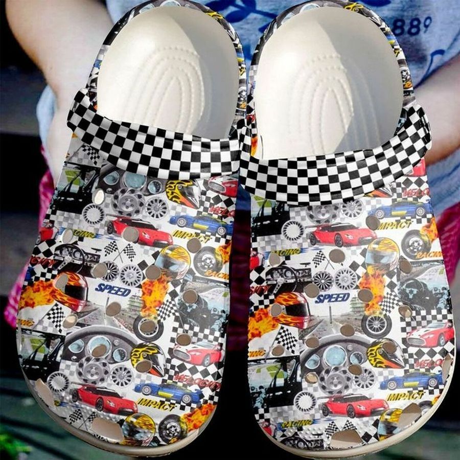 Racing Car 102 Gift For Lover Rubber Crocs Crocband Clogs, Comfy Footwear