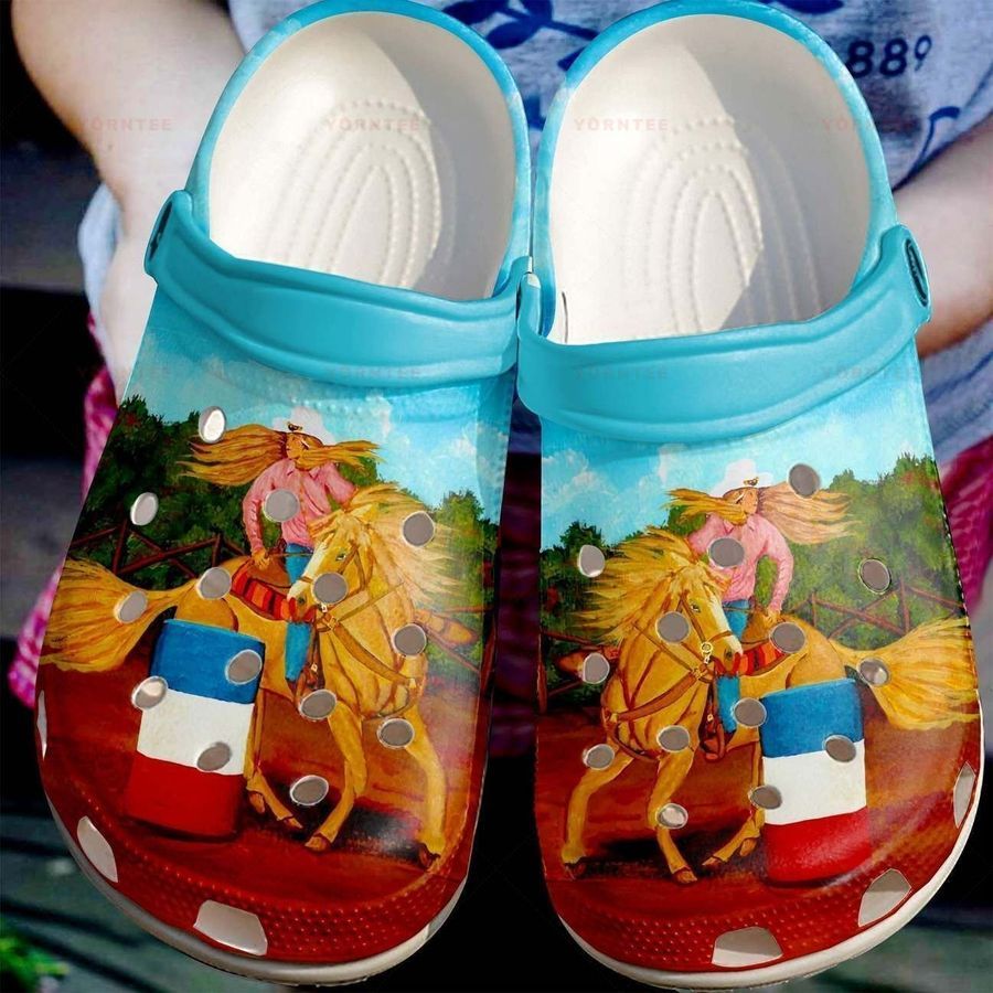 Racing,Girl And Her Horse Gift For Lover Rubber Crocs Crocband Clogs, Comfy Footwear