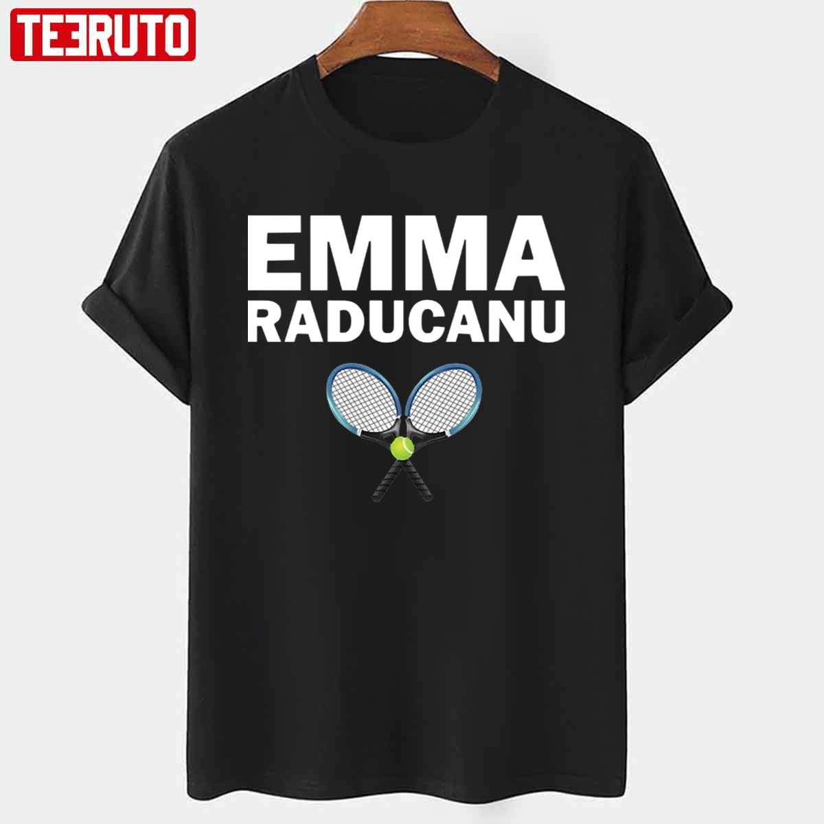 Racket And Ball Emma Raducanu No 1 Tennis Unisex T-shirt