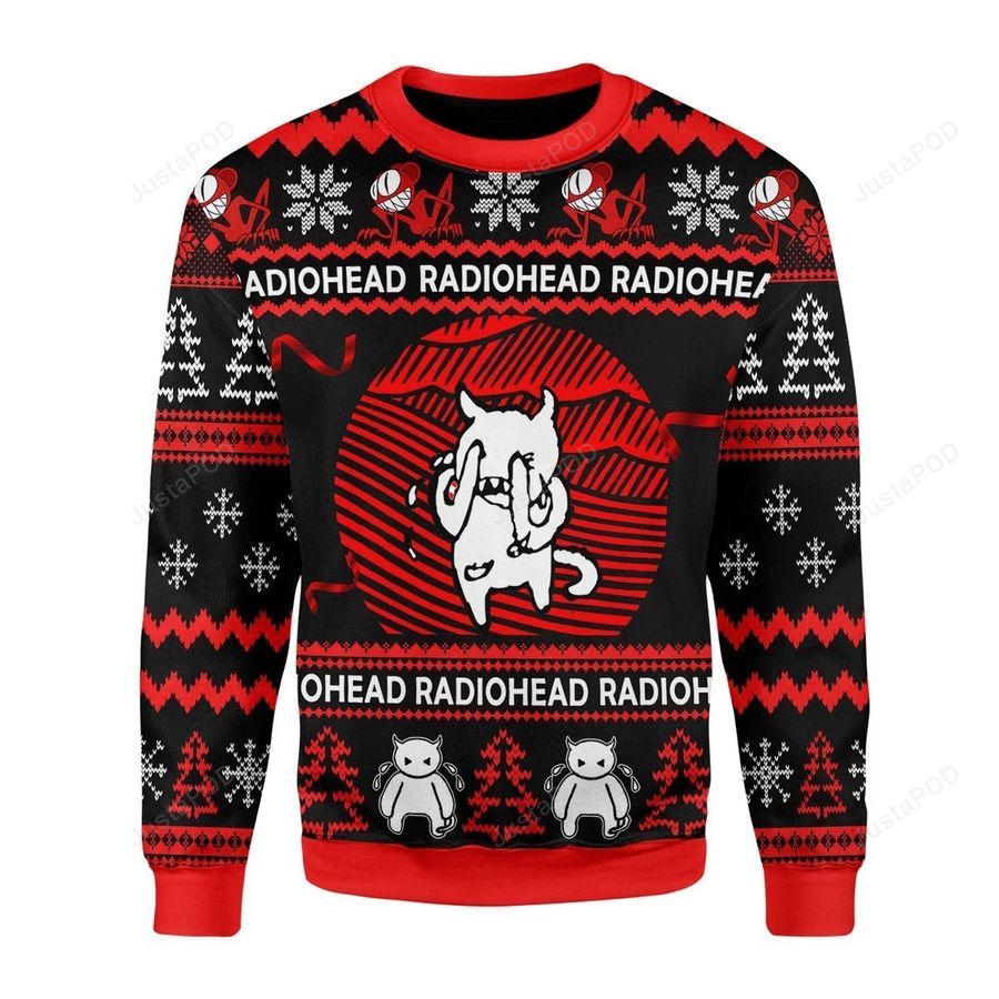 Radiohead Ugly Christmas Sweater, All Over Print Sweatshirt, Ugly Sweater, Christmas Sweaters, Hoodie, Sweater