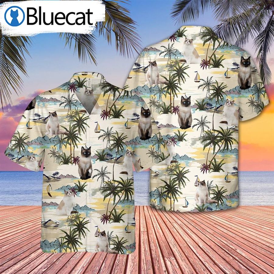 Ragdoll Cat Palm Tree Hawaii Shirt