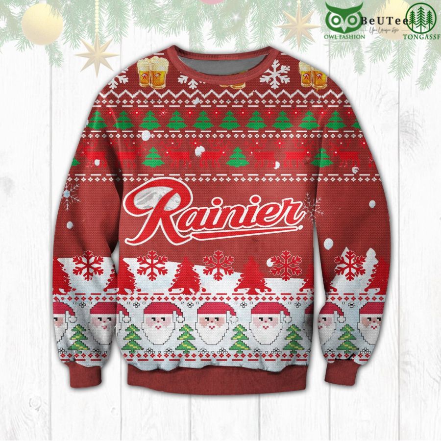 Rainier Ugly Sweater Beer Drinking Christmas Limited
