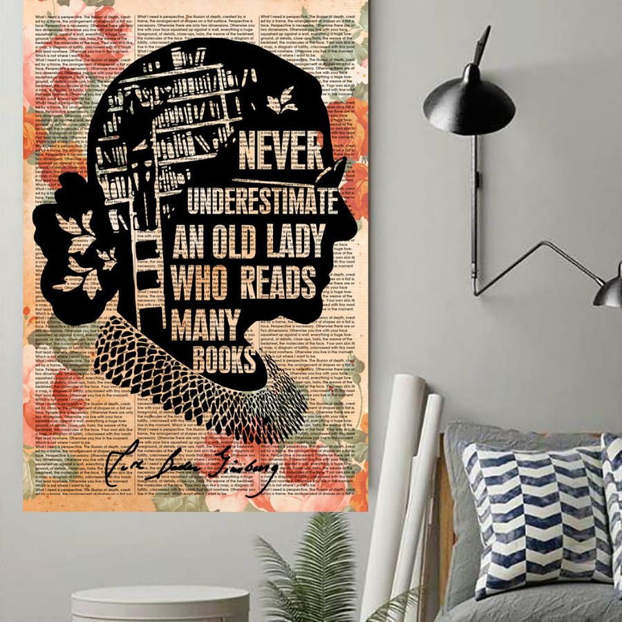 RBG Poster, Never Underestimate The Power Of A Girl With A Book Poster