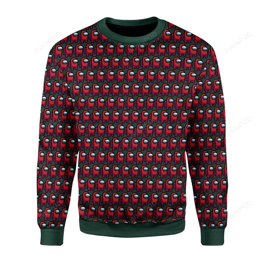 Red Among Us Ugly Christmas Sweater All Over Print Sweatshirt