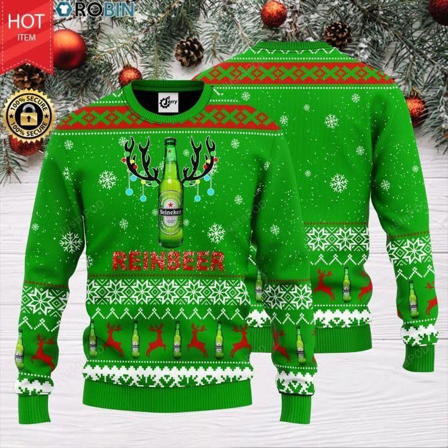 Reinbeer Heineken Beer Ugly Christmas Sweater All Over Print Sweatshirt