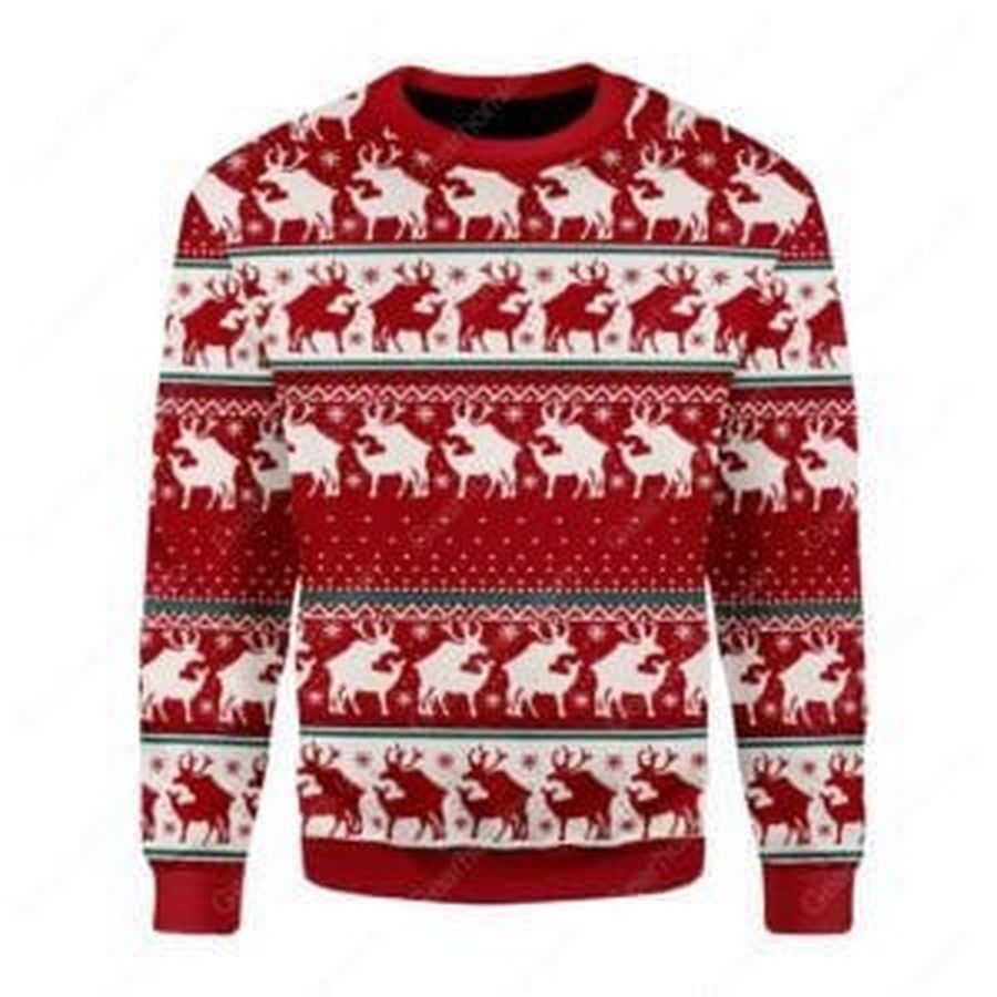 Reindeer Ugly Christmas Sweater All Over Print Sweatshirt Ugly Sweater