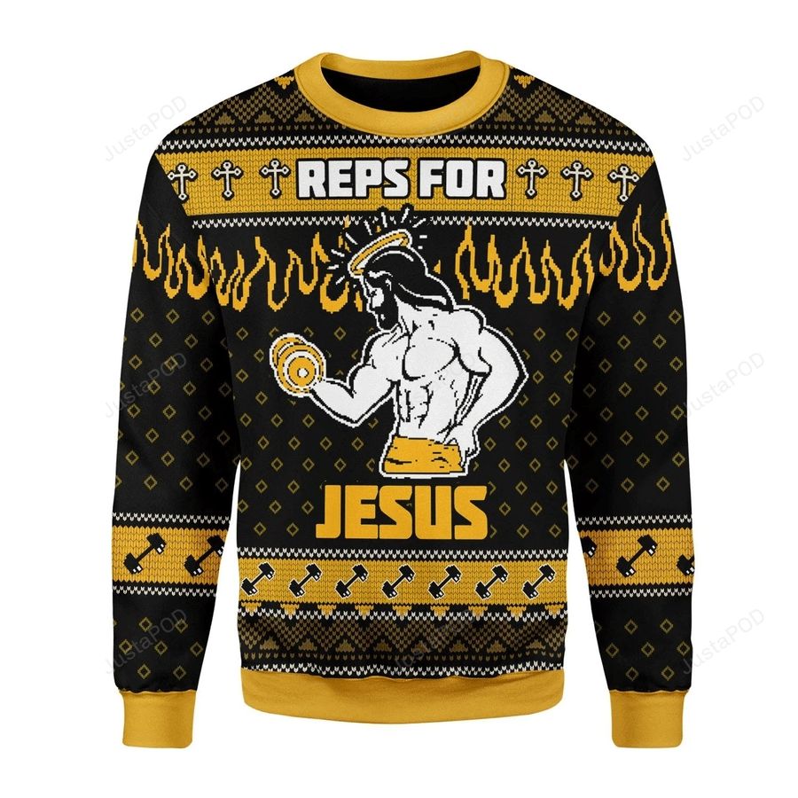 Reps For Jesus Ugly Christmas Sweater, All Over Print Sweatshirt, Ugly Sweater, Christmas Sweaters, Hoodie, Sweater