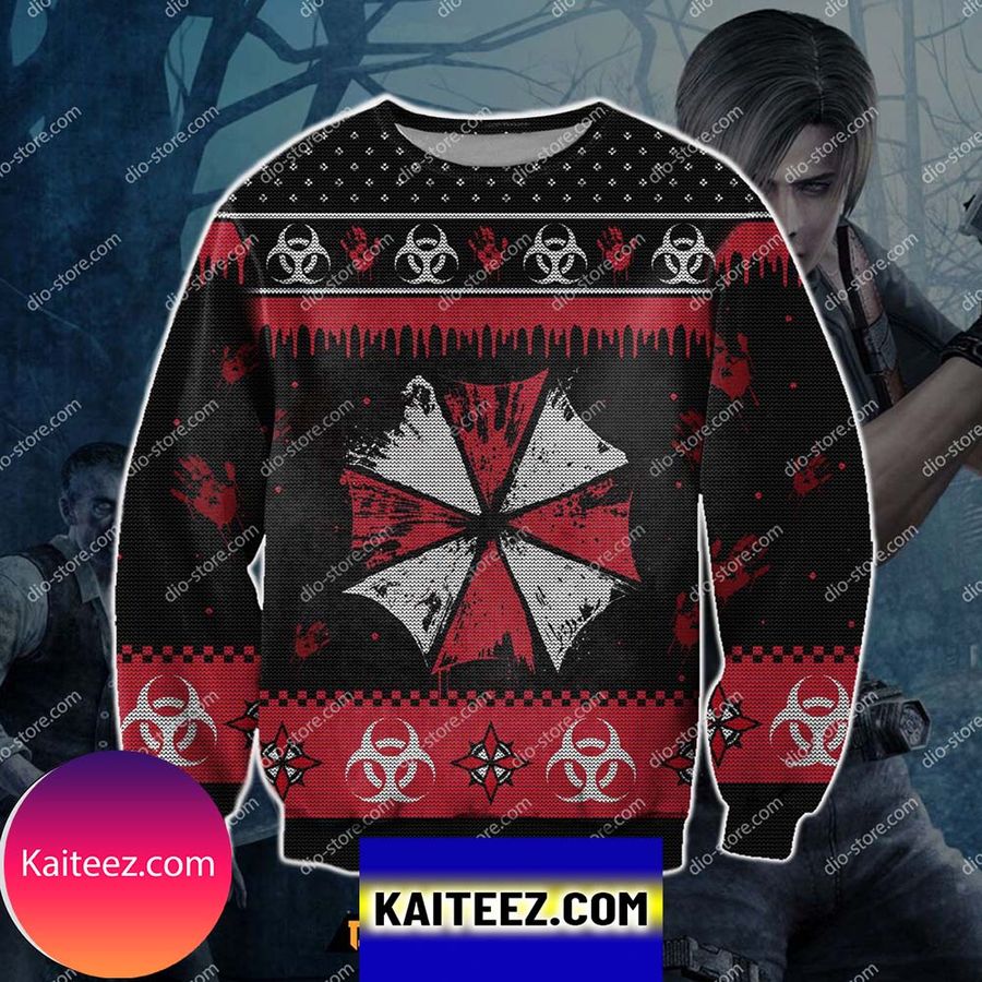 Resident Evil 3d Knitting Pattern Print Christmas Ugly Sweater