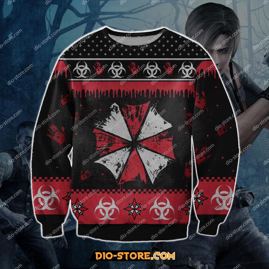 Resident Evil 3D Knitting Pattern Print Ugly Christmas Sweater Hoodie All Over Printed Cint10189, All Over Print, 3D Tshirt, Hoodie, Sweatshirt
