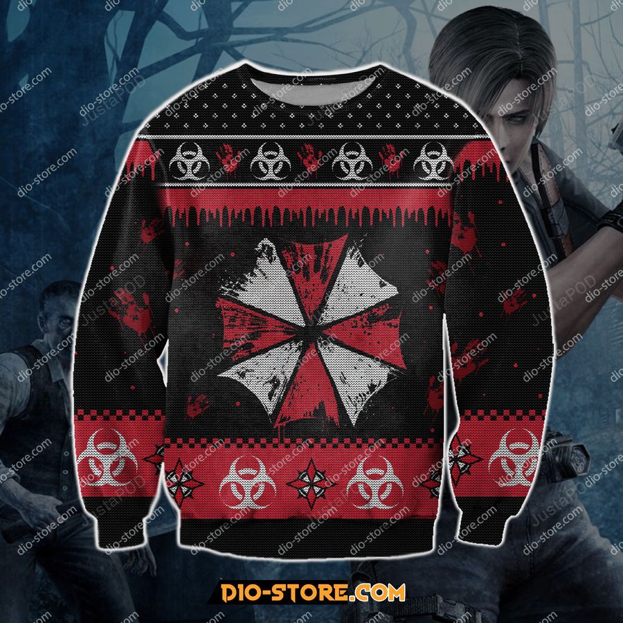Resident Evil 3d Knitting Pattern Print Ugly Sweater Ugly Sweater