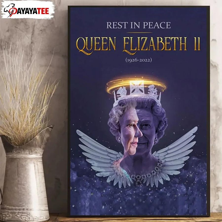 Rest In Peace Queen Elizabeth Ii Poster British Royal Platinum Jubilee Wall Art Gift