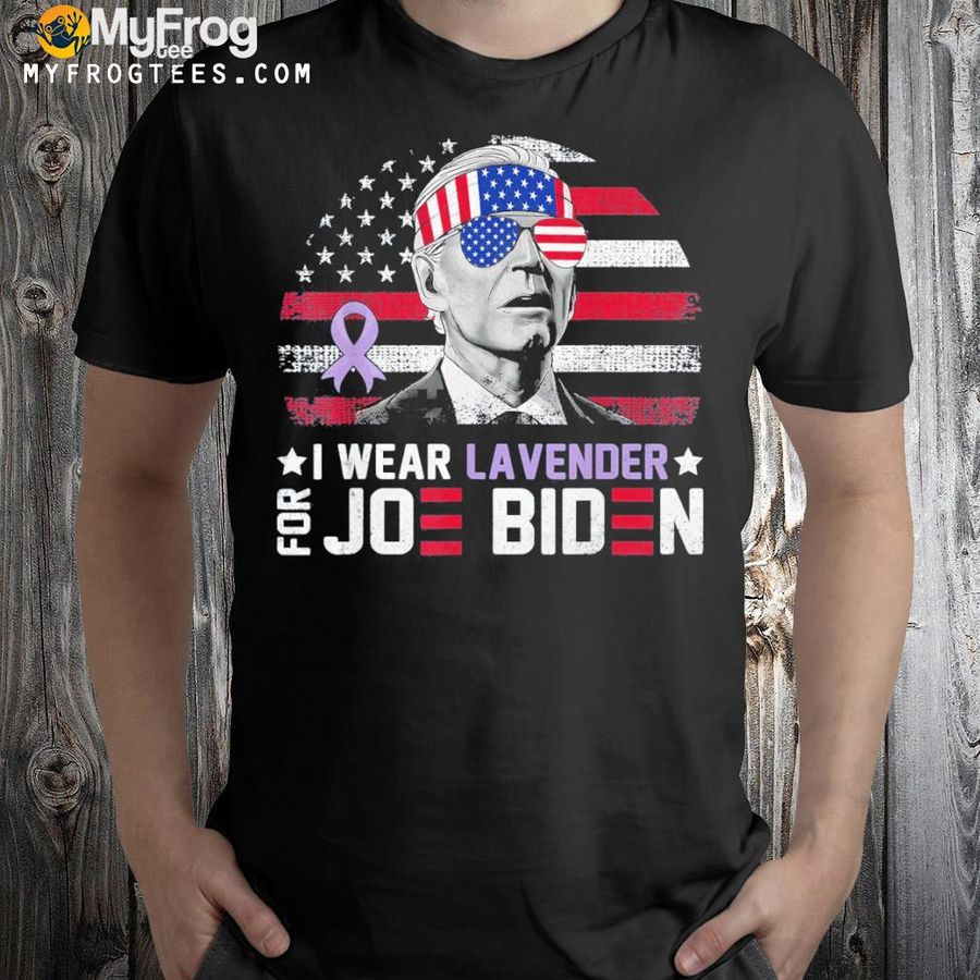 Retro I wear lavender for Joe Biden American flag shirt