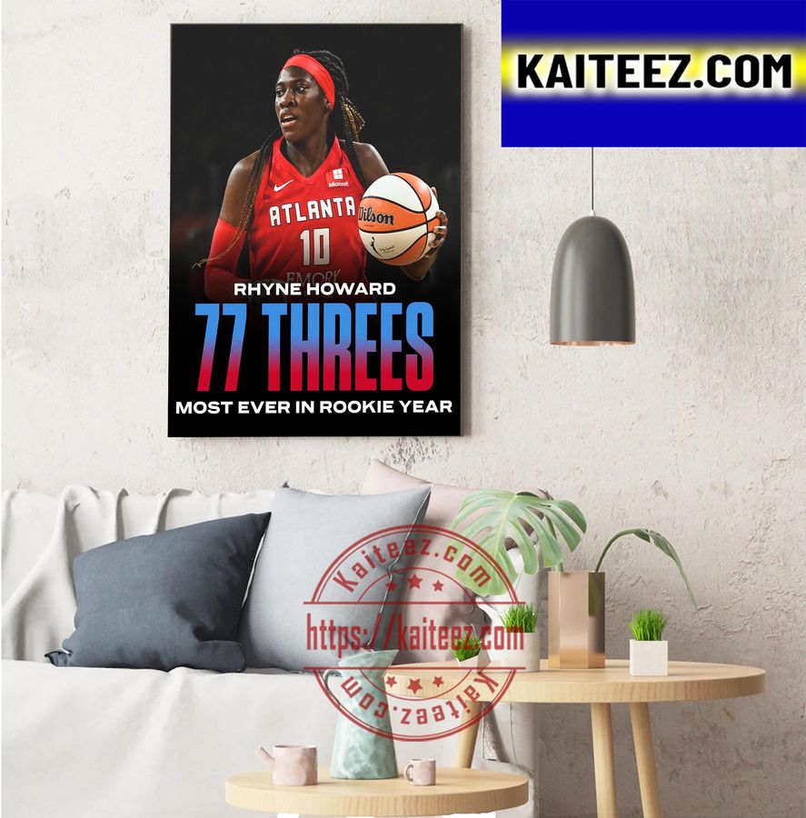 Rhyne Howard 77 Threes Most Ever In Rookie Year In WNBA History Art Decor Poster Canvas Home Decor Poster Canvas