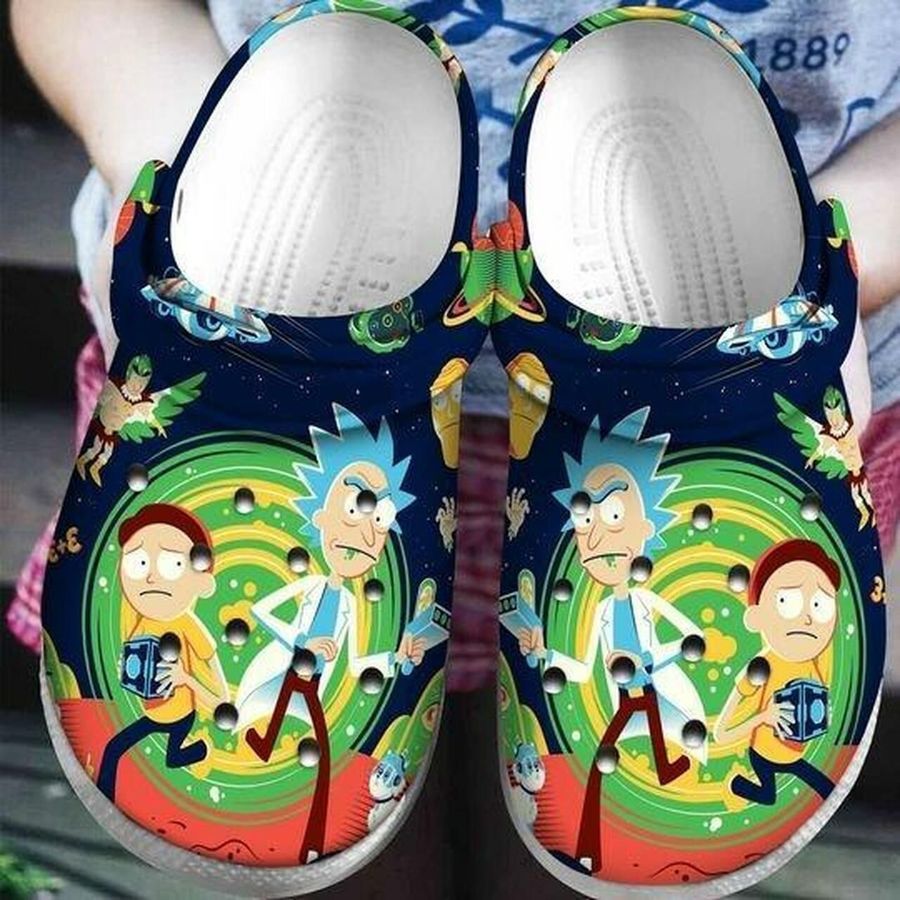 Rick And Morty Crocs Crocband Clog Comfortable Water Shoes In Navy