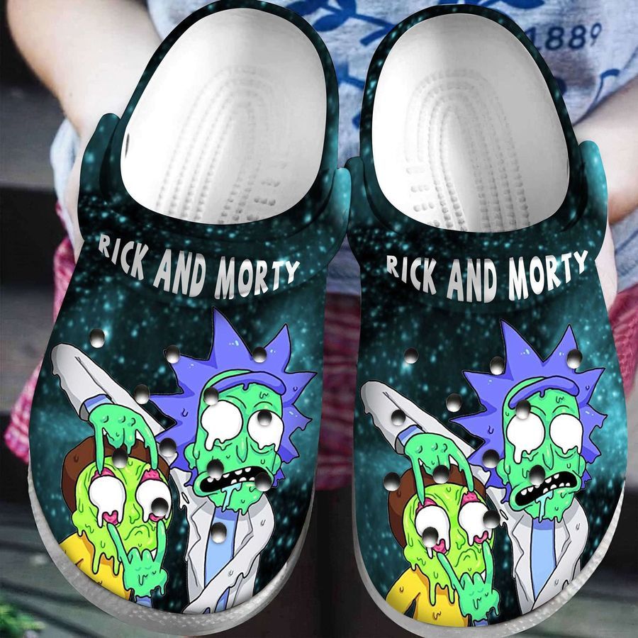 Rick And Morty In The Night Crocs Crocband Clog Comfortable Water Shoes