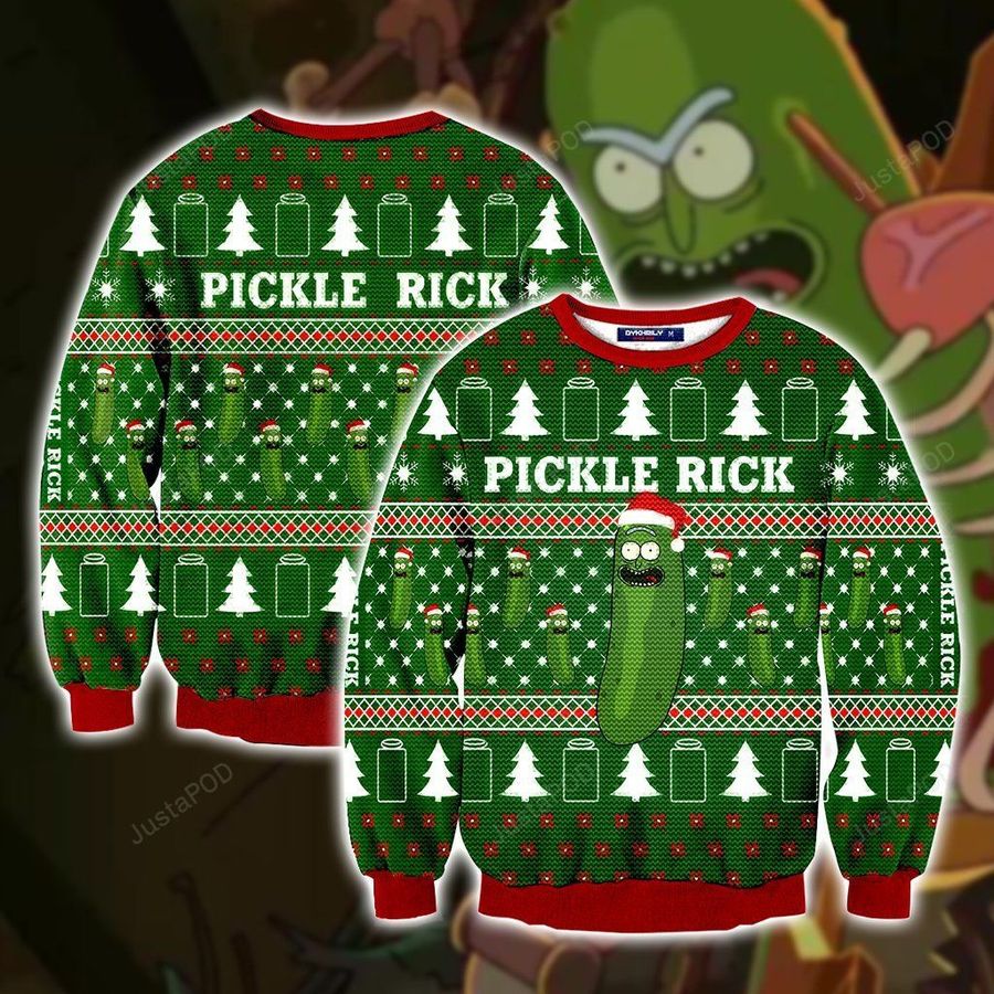 Rick And Morty Pickle Rick Ugly Christmas Sweater, All Over Print Sweatshirt, Ugly Sweater, Christmas Sweaters, Hoodie, Sweater
