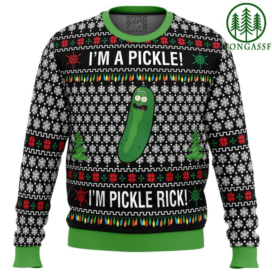 Rick and Morty Pickle Rick Ugly Christmas Sweater