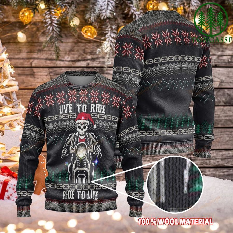 Riding Skull Christmas Ugly Sweaters