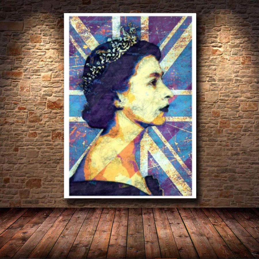Rip Queen Elizabeth II Poster Wall Art, Queen Elizabeth II Portrait Print