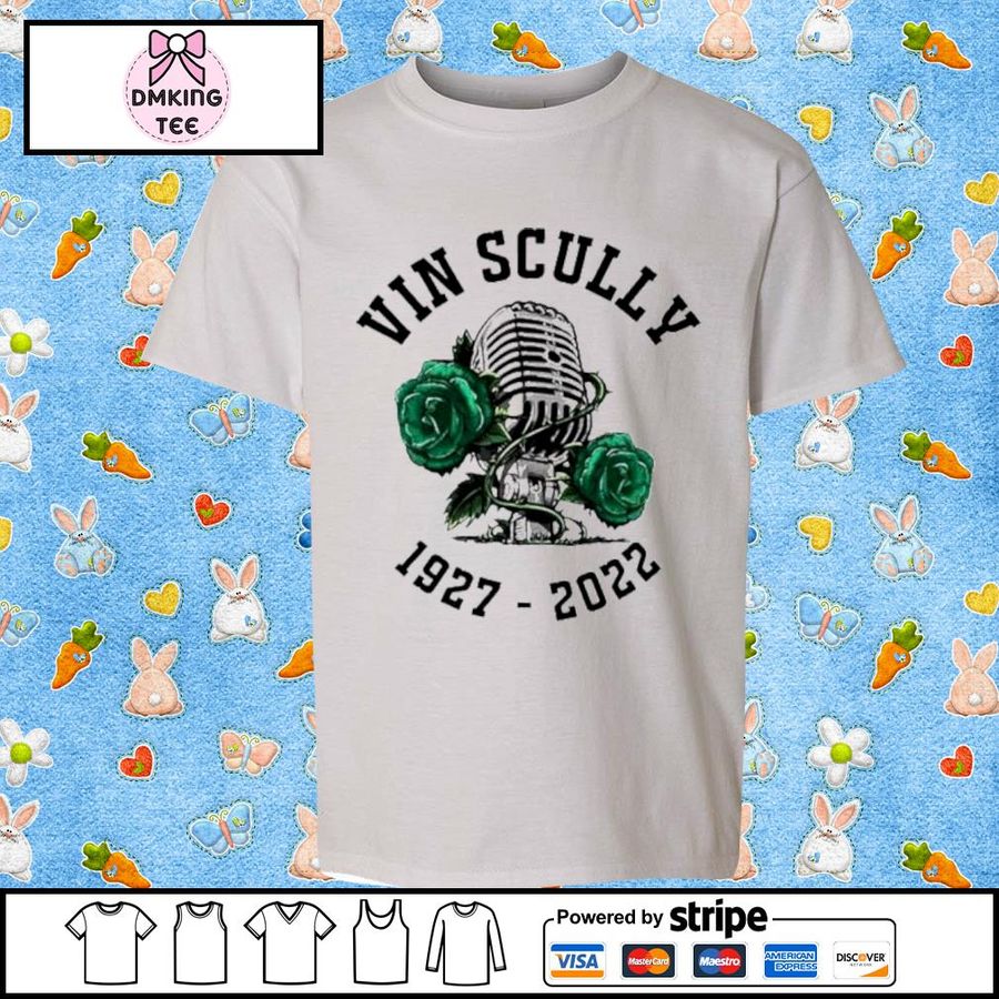 RIP Vin Scully Microphone Rose 1927-2022 Shirt