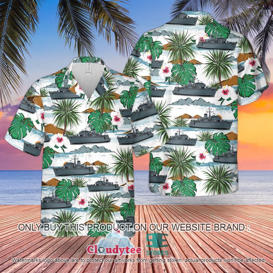 RN Hunt class Mine Countermeasures Vessel Hawaiian Shirt, Shorts – LIMITED EDITION