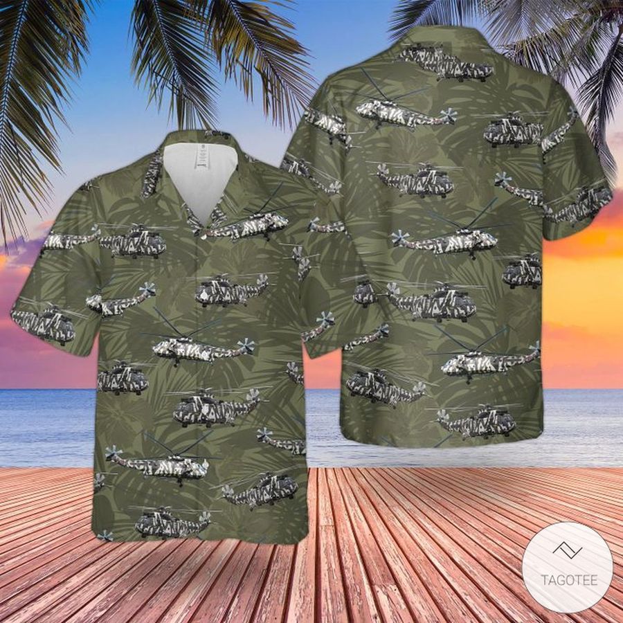 Rn Westland Sea King Hc4 Jungly Arctic Camouflage Hawaiian Shirts
